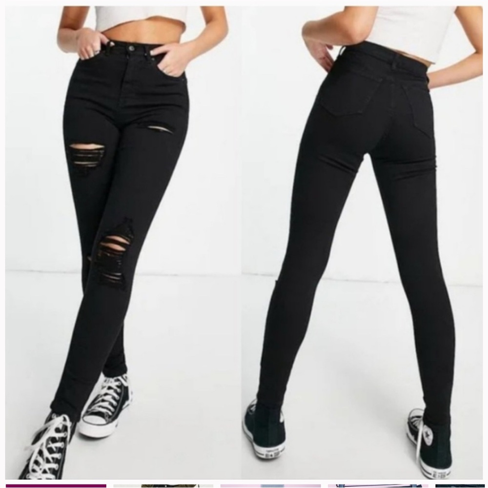 Top shop moto Jamie Jean black destroyed 28